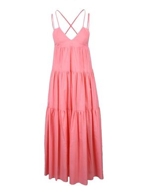 WEILI ZHENG Linnen Lange Jurk Met Garzato Afwerking - Roze