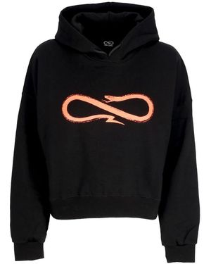 Propaganda Hoodies & Sweatvesten ,Zwart ,Katoen Zwarte Logo Croptop Hoodie