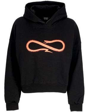 Propaganda Schwarzer Logo Croptop Hoodie