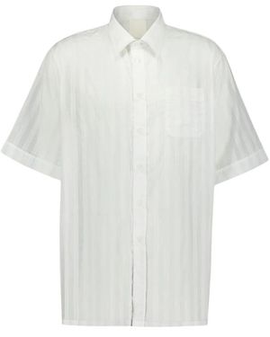Givenchy Gestreept Katoenen Voile Kortemouw Overhemd - Wit