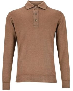 Fedeli Tops ,Wol Ugo Merino Polo - Bruin