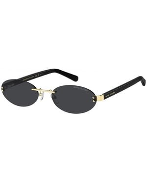 Marc Jacobs Klassische Randlose Ovale Sonnenbrille Mit Logo - Blau