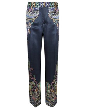 Etro Straight Trousers - Azul