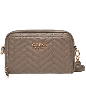 Guess Stilvolle Schwarze Umhängetasche - Braun