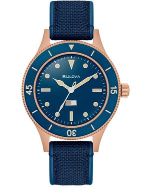 Bulova Mil-Schiffe Bronze 150 Jähriges Jubiläum Sp. Ed - Blau