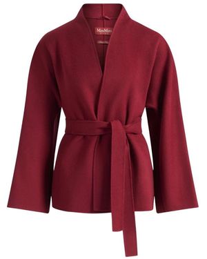 Max Mara Overhemden ,Rood ,Wol Mstforte Geklede Jas