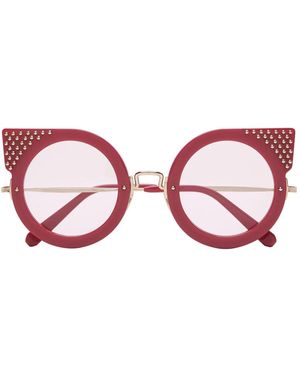 Philipp Plein Accessoires ,Roze ,Katy Cat Eye Zonnebril - Rood