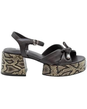 Jeannot Schoenen ,Bruin ,Leer Tj 563 High Heel Sandal