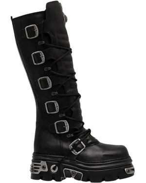 New Rock Schoenen ,Zwart ,Leer Reactor High Boot