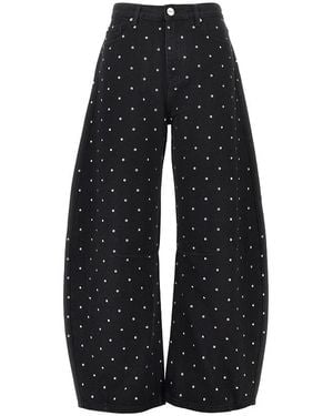 Pinko Studded Barrel Fit Jeans - Zwart