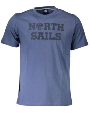 North Sails Blau t-shirt mit kurzem ärmel und logo-druck