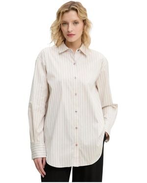 Theory Overhemden ,Katoen Gestreepte Boyfriend Shirt - Wit