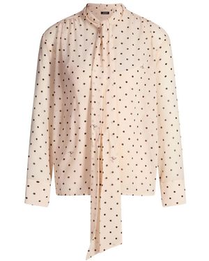 Joop! Tie-Collar Polka Dot Blouse - Naturel