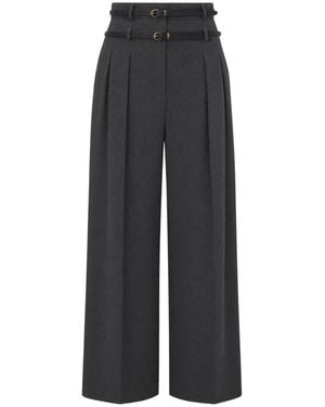 Liu Jo Flanel Flared Broek - Grijs
