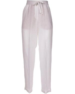 Le Tricot Perugia Leinen paillettenhose - Weiß