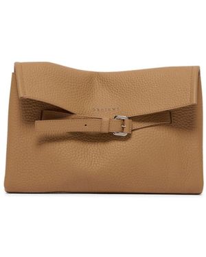 Orciani Tassen ,Bruin ,Leer Venus Soft Clutch