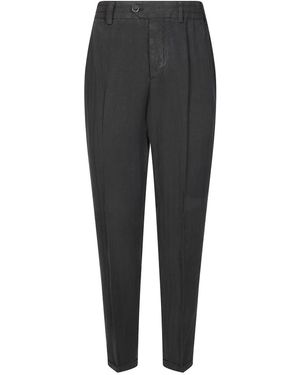 PT01 Broeken ,Zwart ,Katoen Pantalone Carrot Pinces Elastico - Grijs