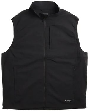 Snow Peak Schwarze Utility-Weste Hoher Kragen Taschen