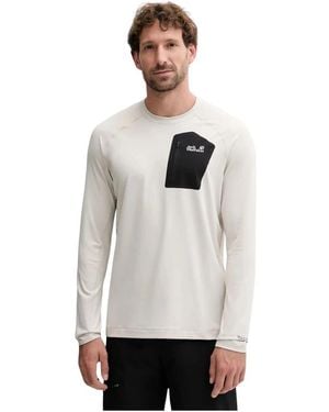 Jack Wolfskin Long Sleeve Training Tops - Blanco