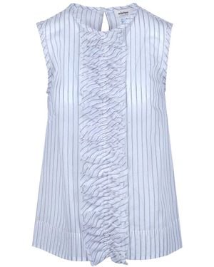 Ottod'Ame Gestreiftes Top Mit Rüschen - Blau