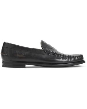 Prada Schoenen ,Zwart ,Leer Gekreukelde Leren Loafers