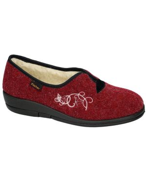 Fischer Schoenen ,Bruin ,Wol 203528 Slipper - Rood