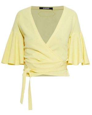 Jacquemus Overhemden ,Geel ,Leer La Maille Paysan