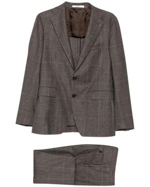 Tagliatore Kostuums ,Grijs ,Leer Prince Of Wales Check Suit