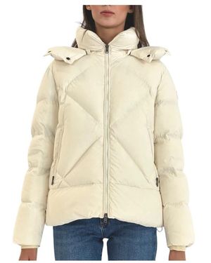 People Of Shibuya Gewatteerde Jas Met Ritssluiting En Afneembare Capuchon - Naturel