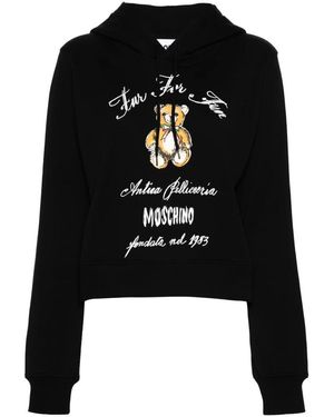 Moschino Schwarzer Baumwollfleece Hoodie