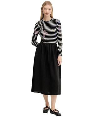 Desigual Kleedjes ,Zwart ,Polyester Raya Hibrida Jurk