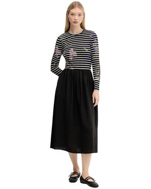 Desigual Kleedjes ,Zwart ,Polyester Raya Hibrida Jurk