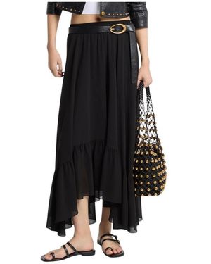 Michael Kors Georgette Rok Met Hoge En Lage Zoom - Zwart