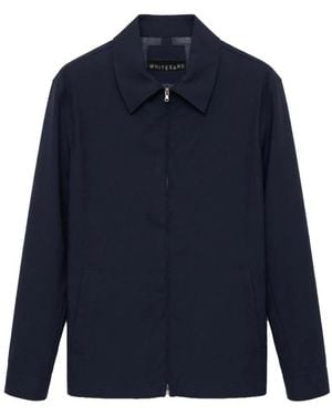 White Sand Pinstripe Zip Jacket - Blau