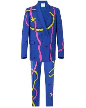 Moschino Double Breasted Suits - Blue