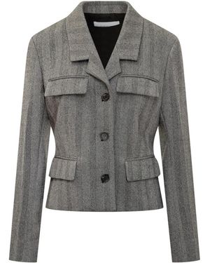 Ferragamo Visgraat Blazer Van Wolmix - Grijs