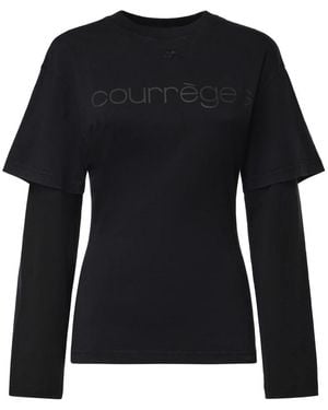 Courreges Long Sleeve T-Shirts - Black
