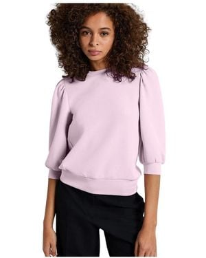 SELECTED Hoodies & Sweatvesten ,Roze ,Polyester Roze Pofmouw Sweatshirt