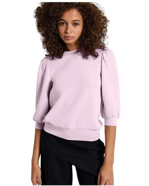 SELECTED Hoodies & Sweatvesten ,Roze ,Polyester Roze Pofmouw Sweatshirt