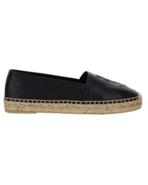 Saint Laurent Schoenen ,Zwart ,Leer Monogram Espadrilles Van Lamsleer