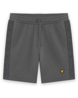 Lyle & Scott Korte Broeken ,Grijs ,Shorts Met Jacquard Tape
