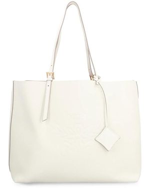 MCM Visetos Shopper Tote Bag - Wit
