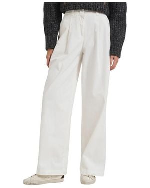 Peserico Witte Katoenen Stretchbroek