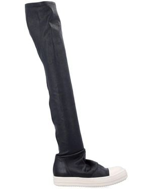 洗練【Rick Owens】カンチレバーベルベット オーバーニーブーツ Rick Owens Over-the-knee boots for Women | Online Sale up to