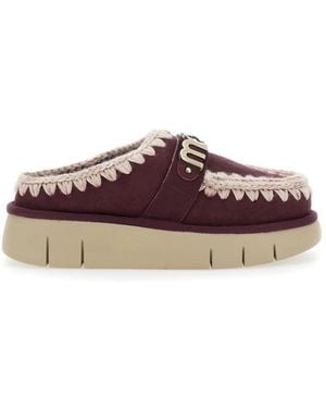Mou Schoenen ,Rood ,Bordeaux Sandalen Met Bounce Clog Logo - Bruin