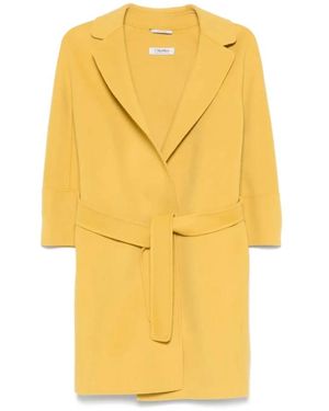 Max Mara Belted Coats - Yellow