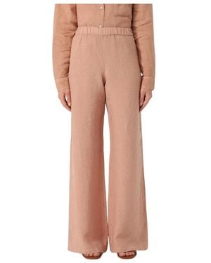 120% Lino Wide Trousers - Pink