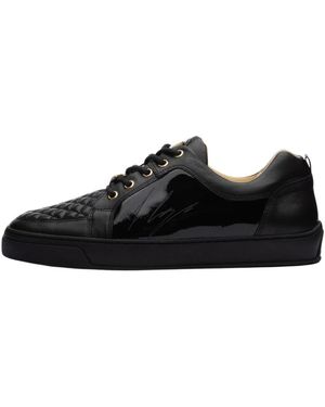 Leandro Lopes Handgefertigte low top sneakers aus leder - Schwarz