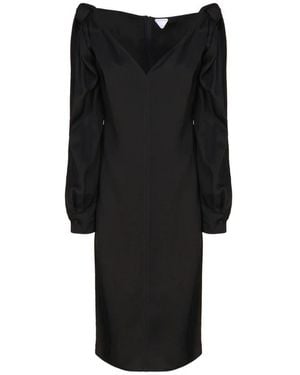 Bottega Veneta Viscose Midi Dress - Black