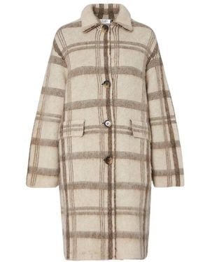 Liu Jo Jassen ,Wol Geborstelde Jacquard Gebreide Jas - Naturel